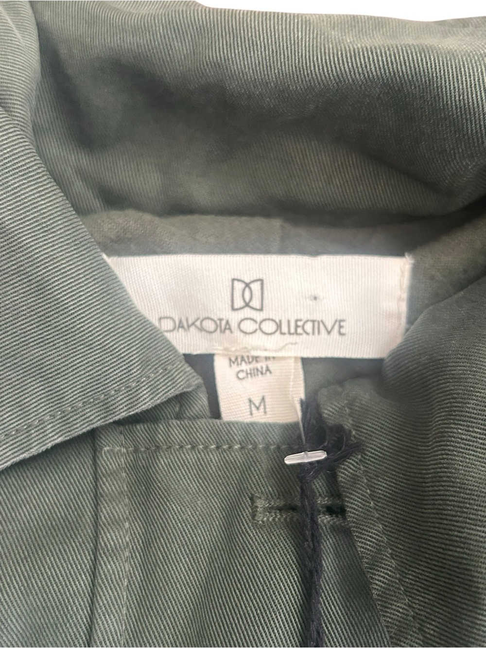 Dakota Collective NWT Military Utility Jacket Size M Asymmetric Faux Leather Hem - Picture 6 of 7